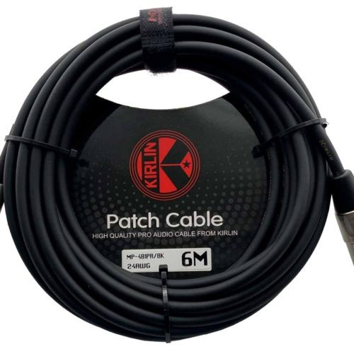 Cable de señal kirlin XLR macho a 1/4 mono, Negro 6 metros