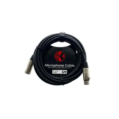 Cable Para Micrófono Kirlin 6 metros color negro Cal 24 PVC