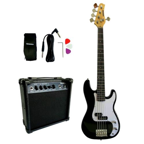 Bajo Electrico de 5 cuerdas, Pasivo, Hendrix Negro en Combo